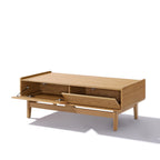 Moderner Couchtisch aus Holzoptik – 120 cm mit Stauraum und Schubladen