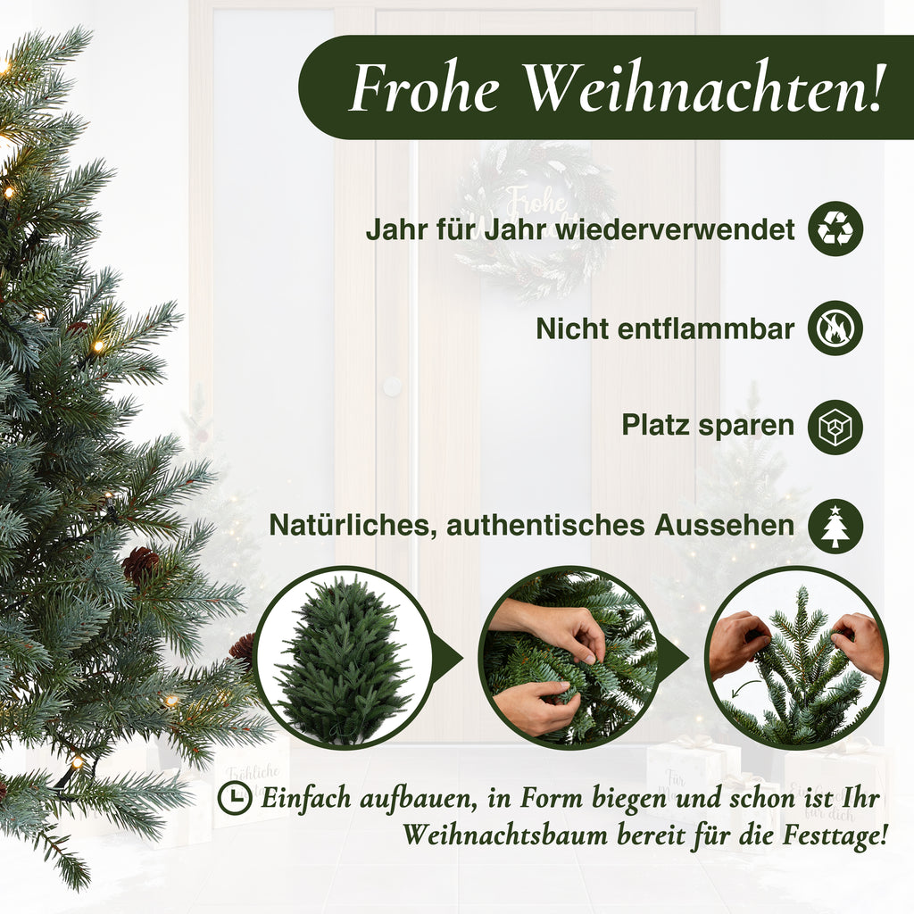 Künstlicher Weihnachtsbaum 90 cm mit Beleuchtung, 9 Lichtmodi