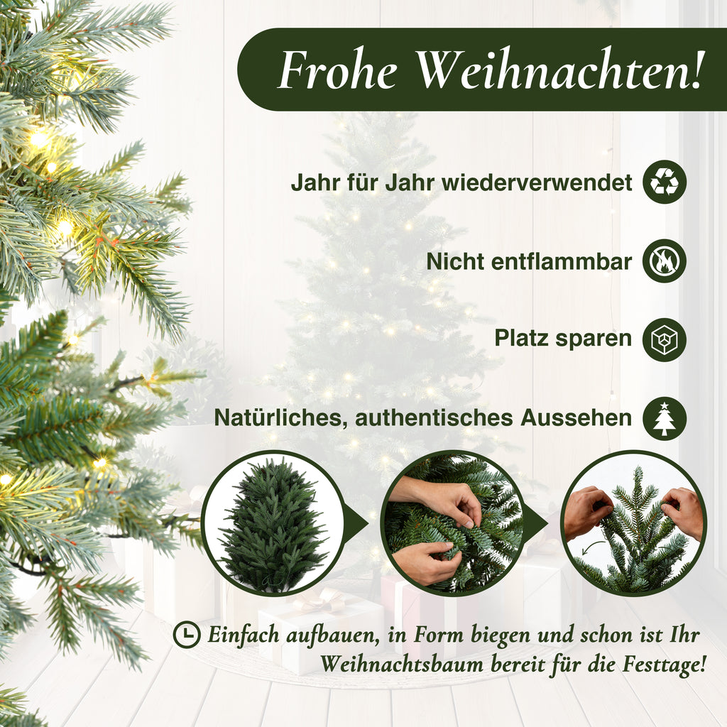 Künstlicher Weihnachtsbaum 150 cm mit Beleuchtung 8 Lichtmodi