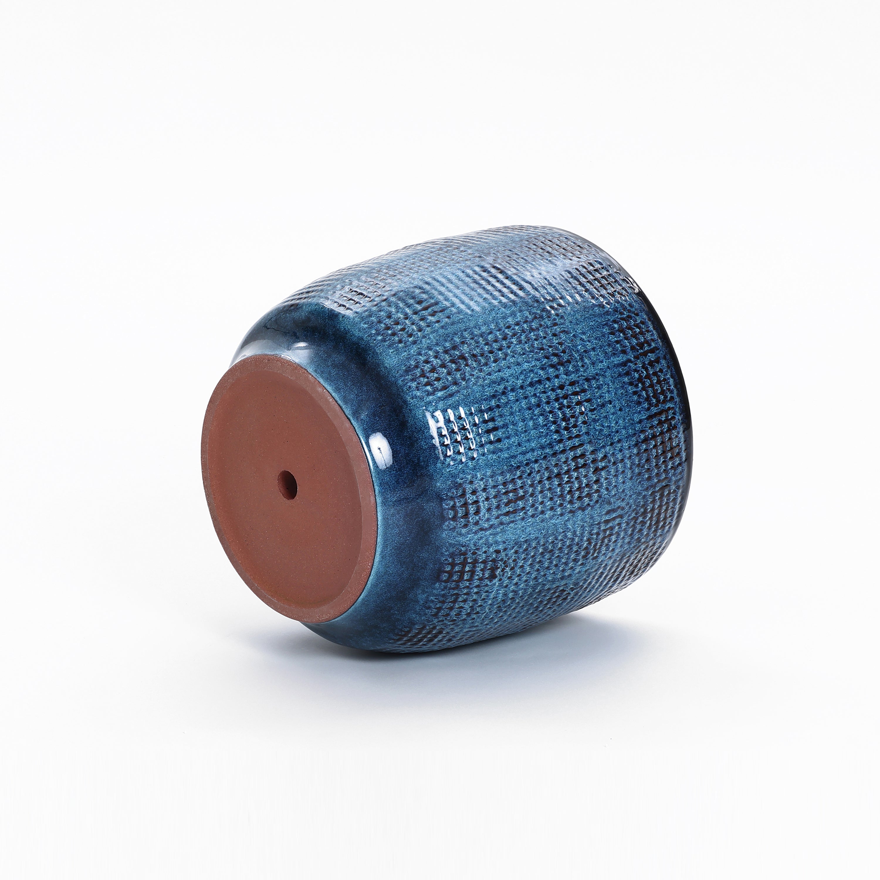 Ocean Blue Keramik-Pflanzentopf rund