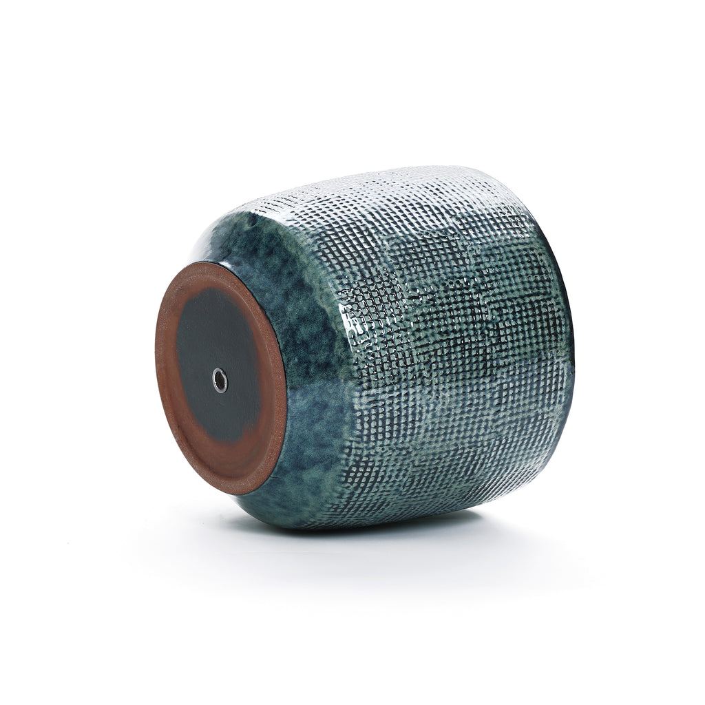 Marina runder Keramik Pflanzentopf, grau glasiert