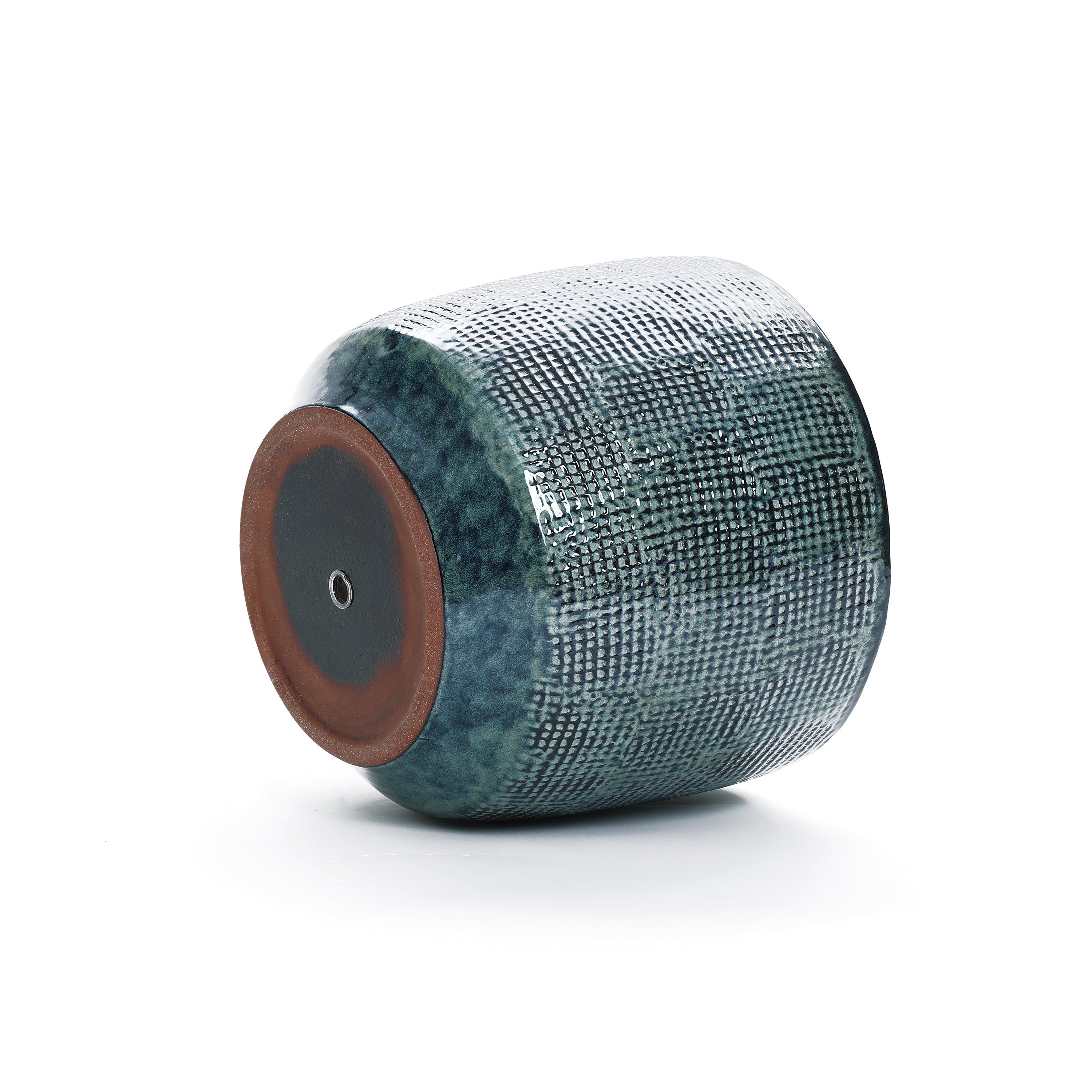 Marina runder Keramik Pflanzentopf, grau glasiert