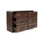 Kommode mit 6 Schubladen in Walnussoptik