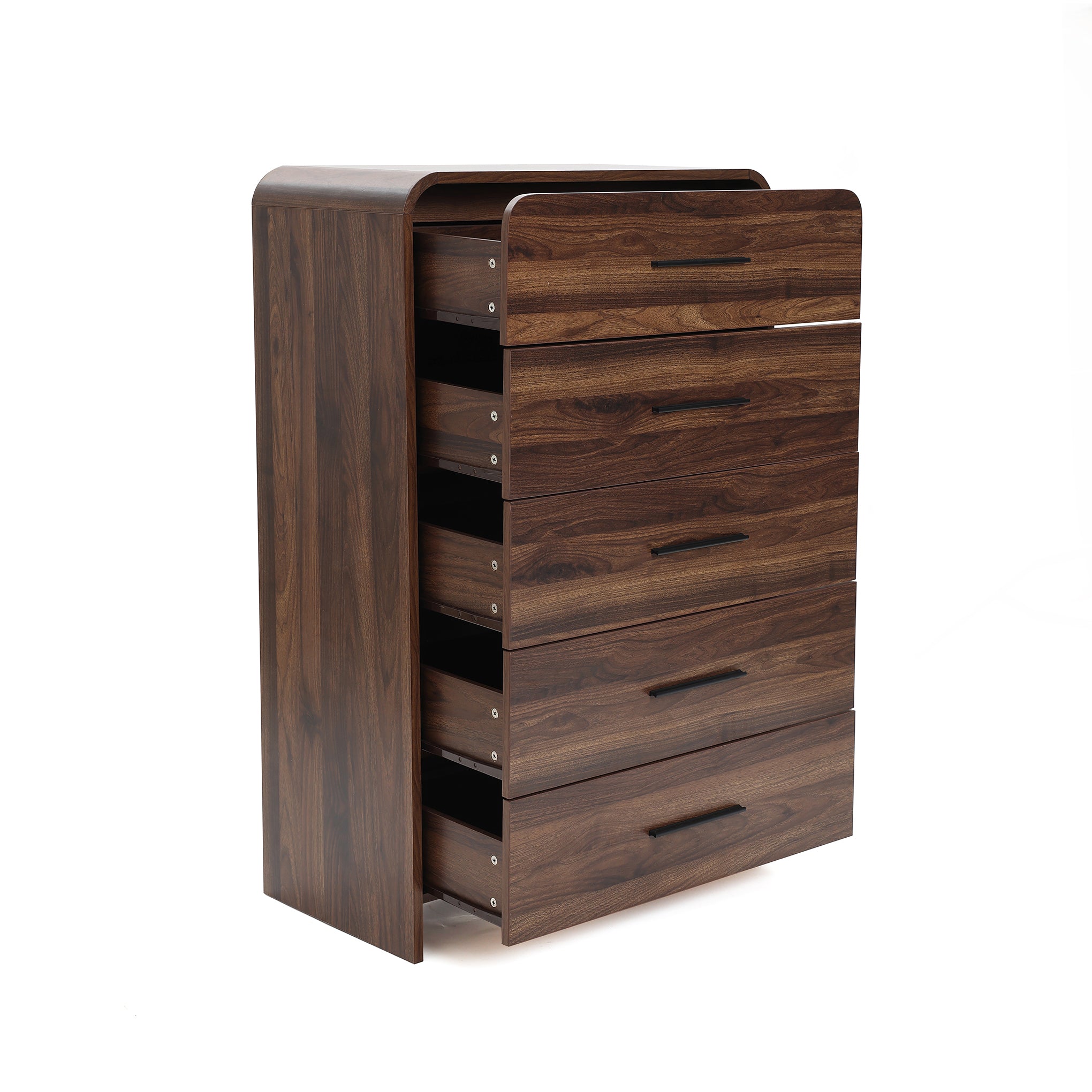 Kommode mit 5 Schubladen in Walnussoptik