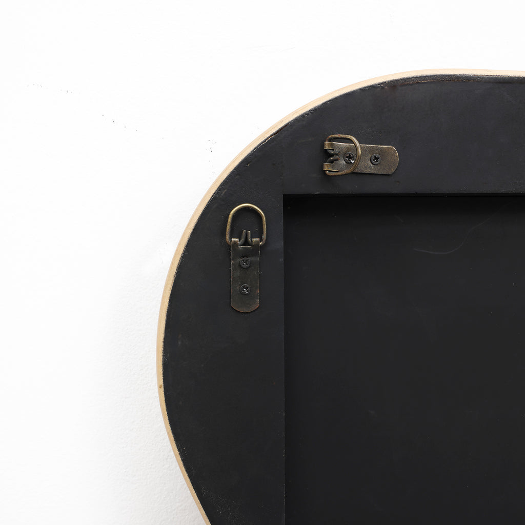 Wellenförmiger Rattan-Wandspiegel – Boho-Deko-Spiegel für Wohnzimmer