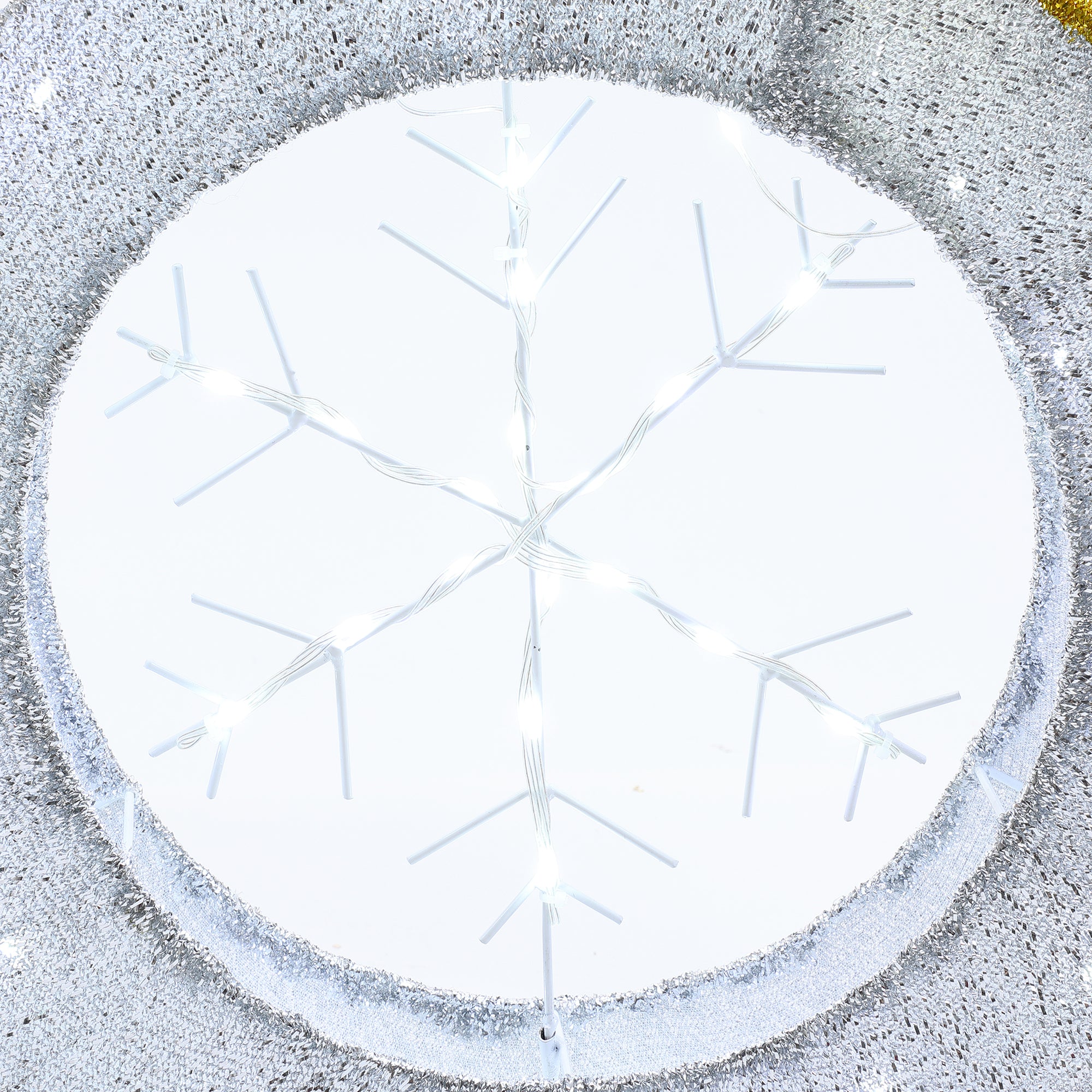 Weiße LED-Schneeflocke im Ring-Design – Leuchtende Weihnachtsdeko für Innen und Außen