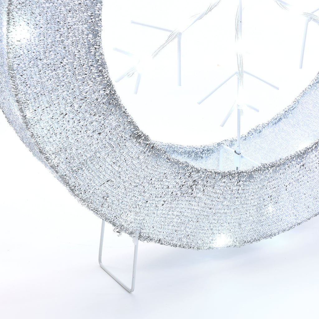 Weiße LED-Schneeflocke im Ring-Design – Leuchtende Weihnachtsdeko für Innen und Außen