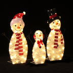 LED-Schneemann-Familie (3er-Set) – Leuchtende Weihnachtsdeko für Innen und Außen
