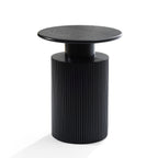 Runder Beistelltisch in Schwarz mit Zylinderfuß – Modernes Design aus Holz & MDF