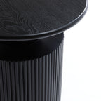 Runder Beistelltisch in Schwarz mit Zylinderfuß – Modernes Design aus Holz & MDF