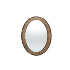 Elliptischer Holz-Wandspiegel mit Perlrand – Rustikal-Eleganter Deko-Spiegel