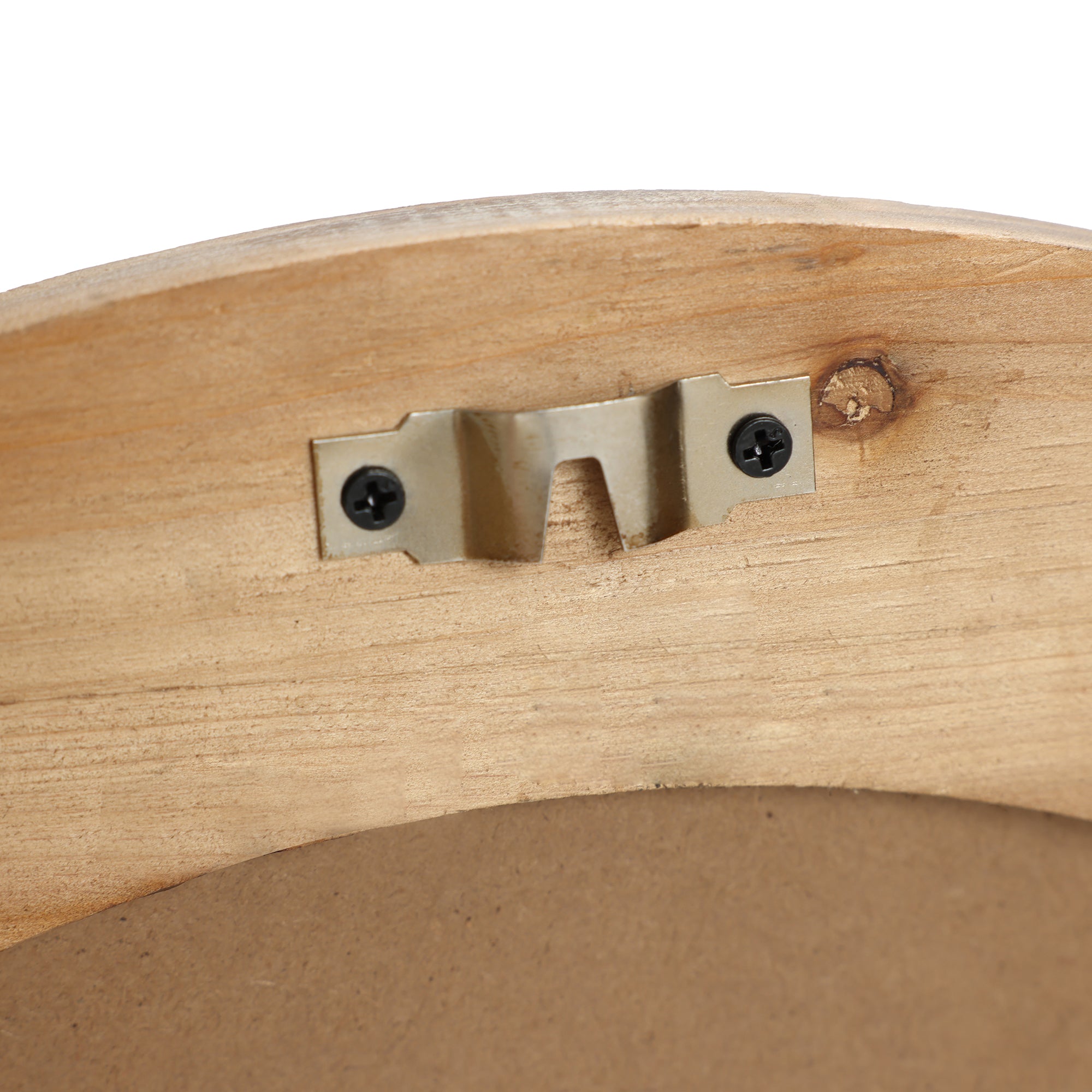 Elliptischer Holz-Wandspiegel mit Perlrand – Rustikal-Eleganter Deko-Spiegel