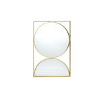 Hochformatiges Geometrisches Metall-Wandspiegel-Set – Moderner Deko-Spiegel mit Goldrahmen