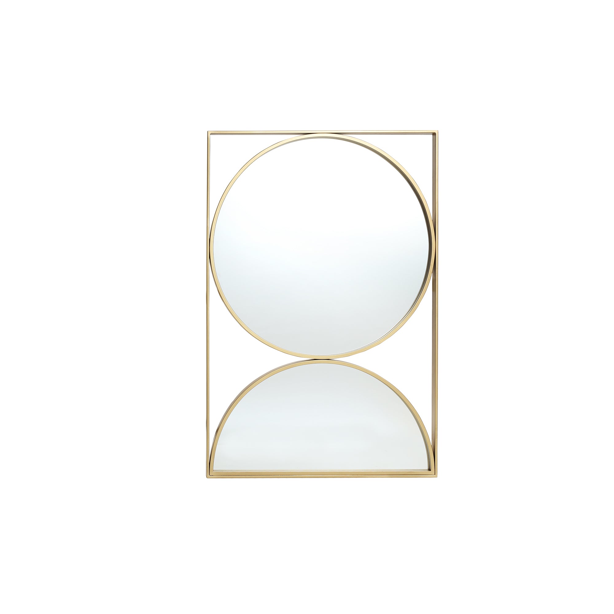 Hochformatiges Geometrisches Metall-Wandspiegel-Set – Moderner Deko-Spiegel mit Goldrahmen