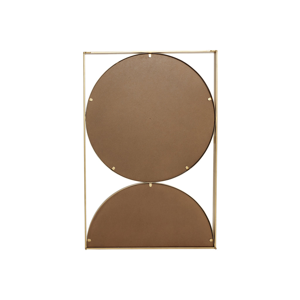 Hochformatiges Geometrisches Metall-Wandspiegel-Set – Moderner Deko-Spiegel mit Goldrahmen