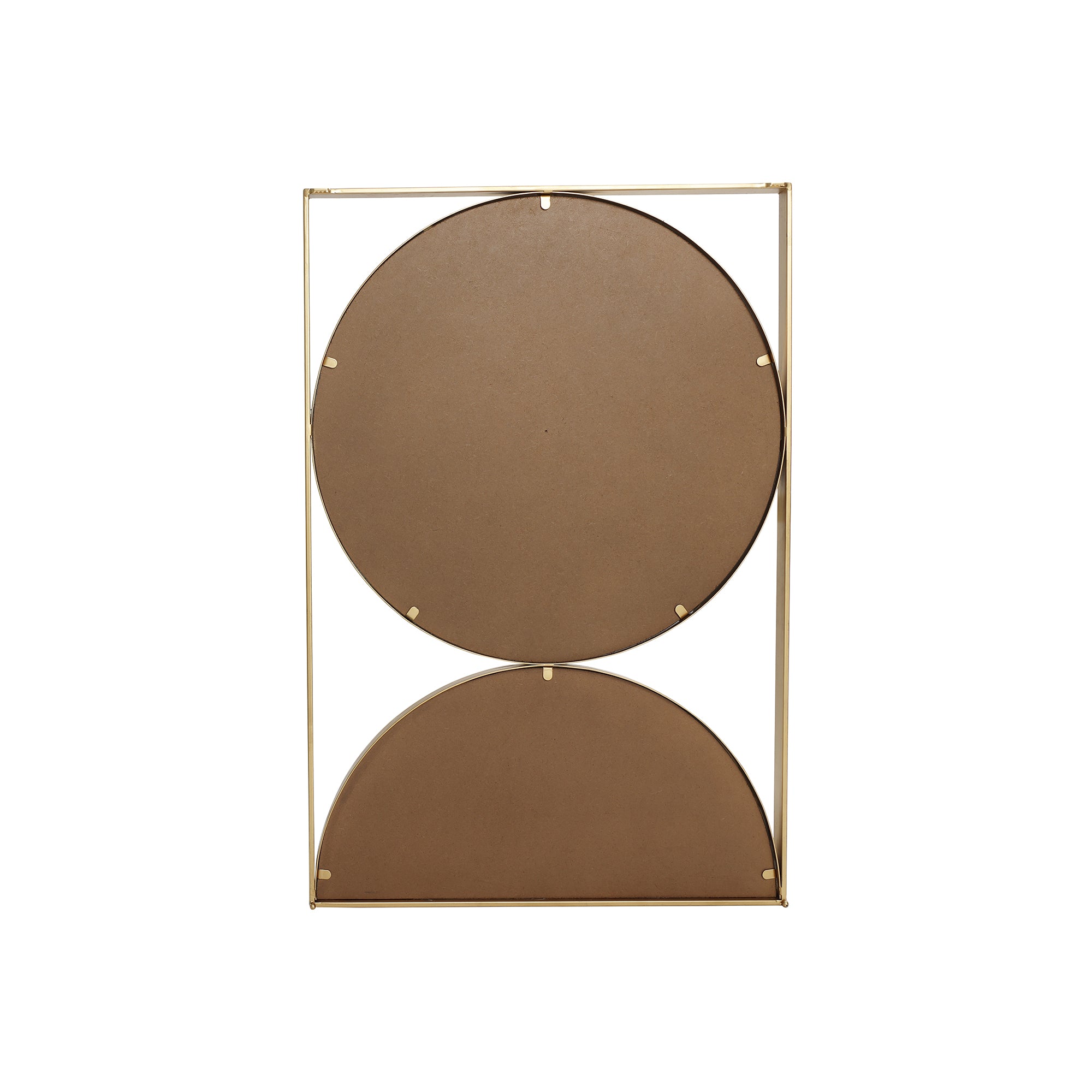 Hochformatiges Geometrisches Metall-Wandspiegel-Set – Moderner Deko-Spiegel mit Goldrahmen