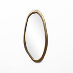 Ovaler Wandspiegel, Metallrahmen in Gold