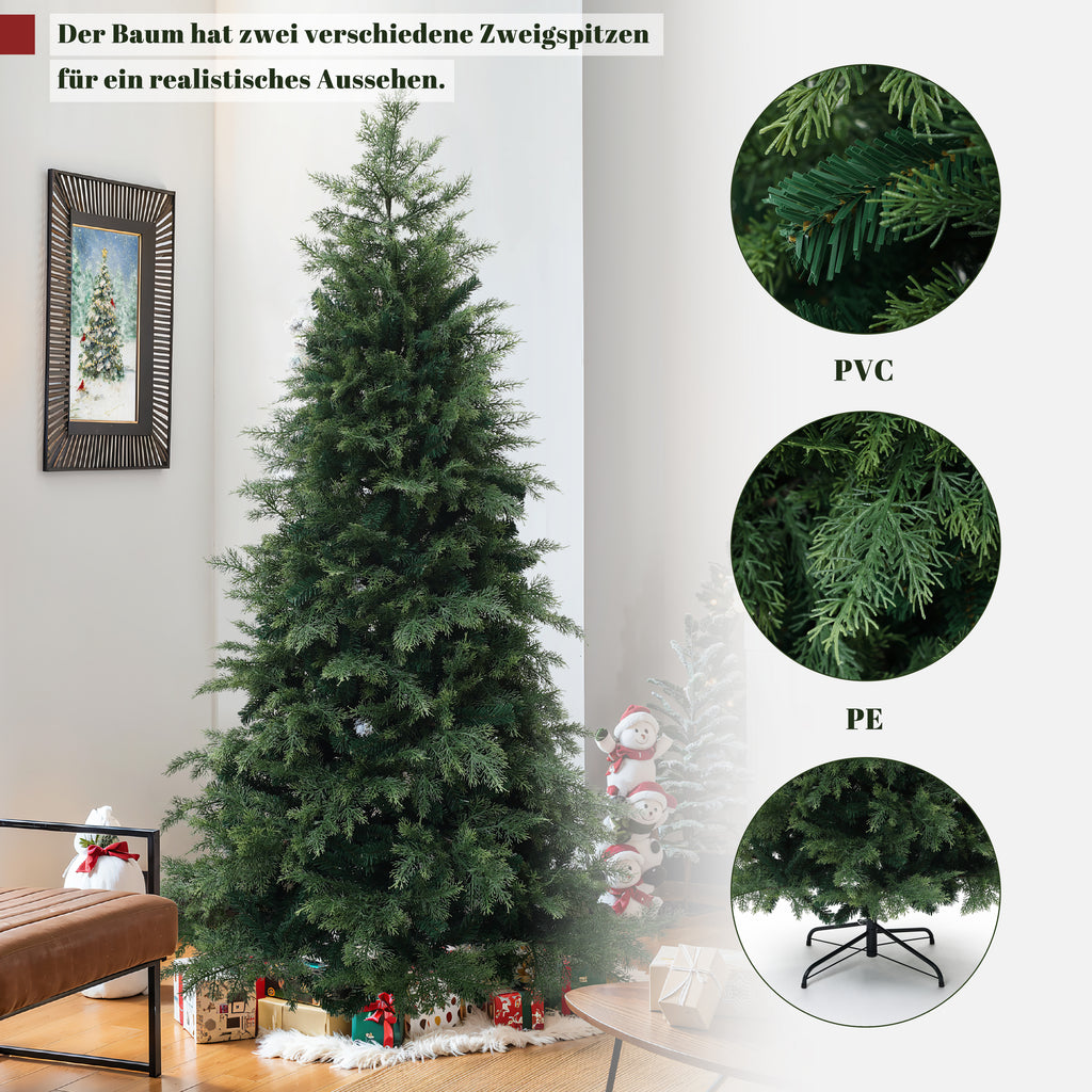 180 cm künstlicher Weihnachtsbaum – Extra dicht mit 3695 Zweige (PE+PVC), Ø 130 cm, inkl. stabilem Metallständer