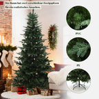 220 cm künstlicher Weihnachtsbaum – Naturgetreues Design mit 1949 Zweigen, Ø 130 cm, inkl. stabilem Metallständer