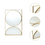 Hochformatiges Geometrisches Metall-Wandspiegel-Set – Moderner Deko-Spiegel mit Goldrahmen