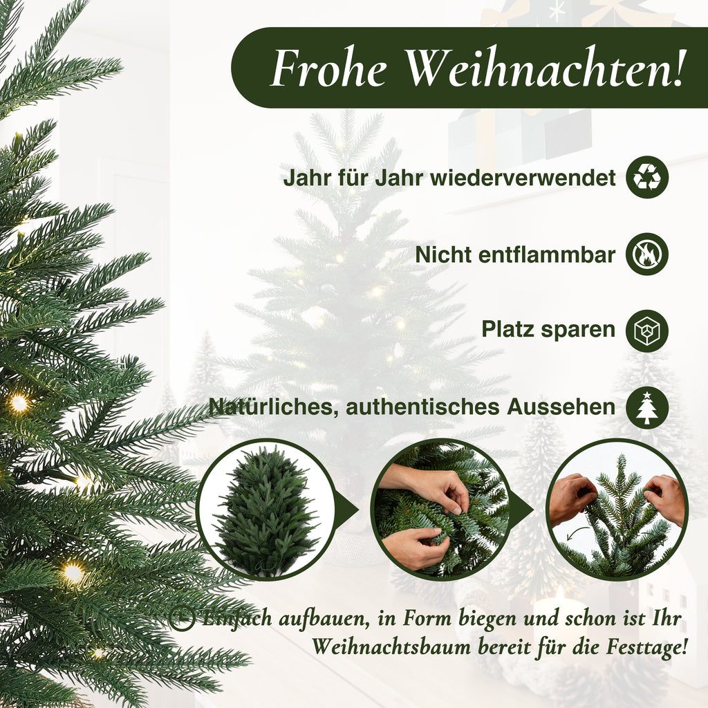 68 cm Künstlicher Weihnachtsbaum mit Beleuchtung, LED Kleiner Christbaum