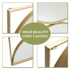 Hochformatiges Geometrisches Metall-Wandspiegel-Set – Moderner Deko-Spiegel mit Goldrahmen