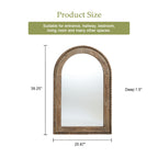 Holz-Wandspiegel mit Perlrand – Rustikal-Eleganter Deko-Spiegel für Wohnraum & Eingangsbereich