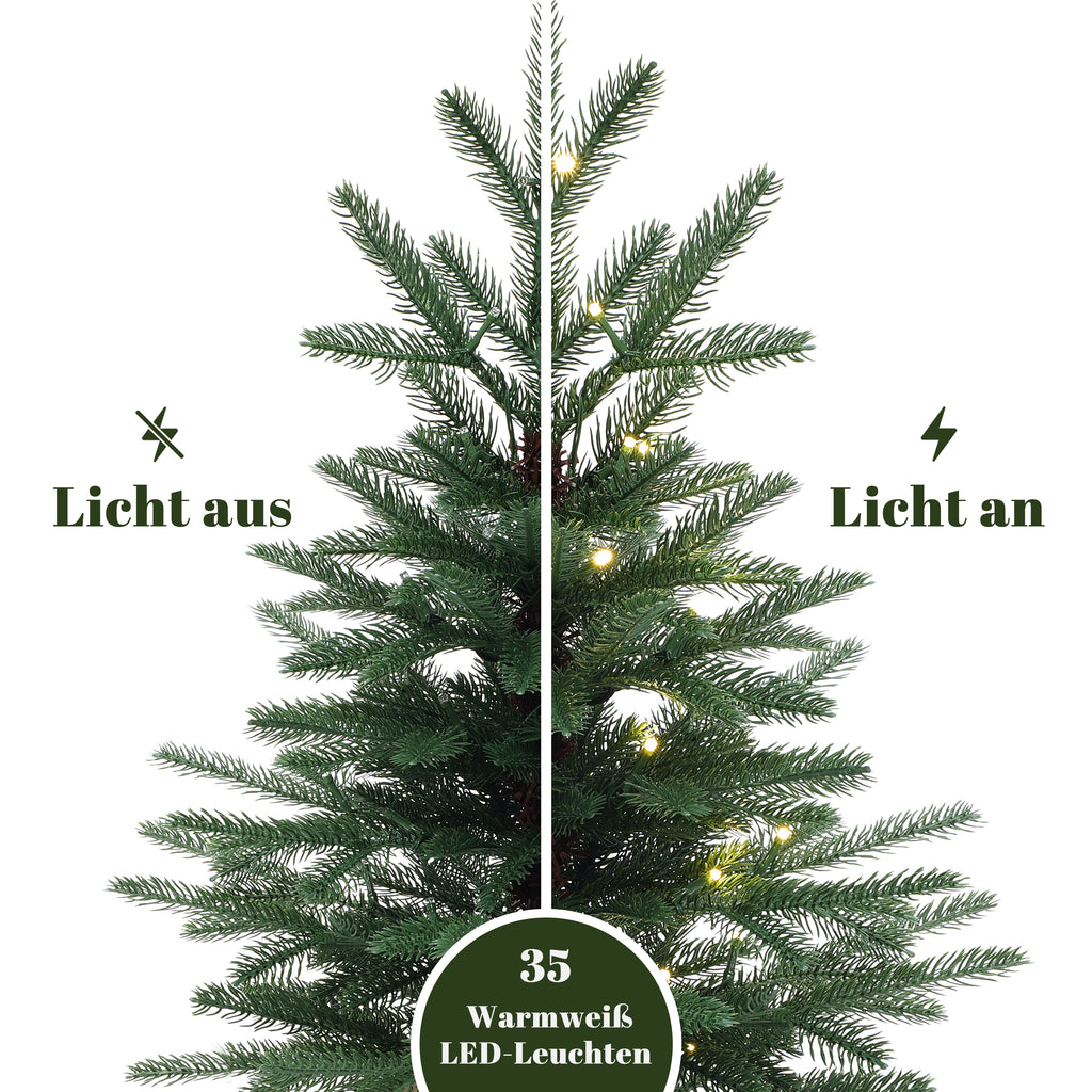 68 cm Künstlicher Weihnachtsbaum mit Beleuchtung, LED Kleiner Christbaum