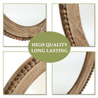 Elliptischer Holz-Wandspiegel mit Perlrand – Rustikal-Eleganter Deko-Spiegel