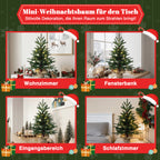 68 cm Künstlicher Weihnachtsbaum mit Beleuchtung, LED Kleiner Christbaum
