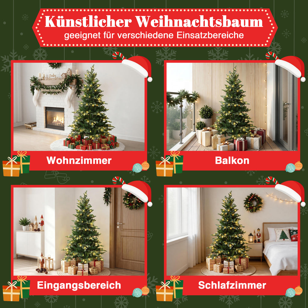 Künstlicher Weihnachtsbaum 150 cm mit Beleuchtung 8 Lichtmodi