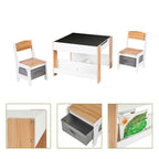 Kinder Tisch- und Stuhlset aus Holz, Weiß, Rechteckig