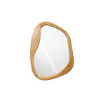 Flow Wandspiegel mit Holzrahmen in organischer Form