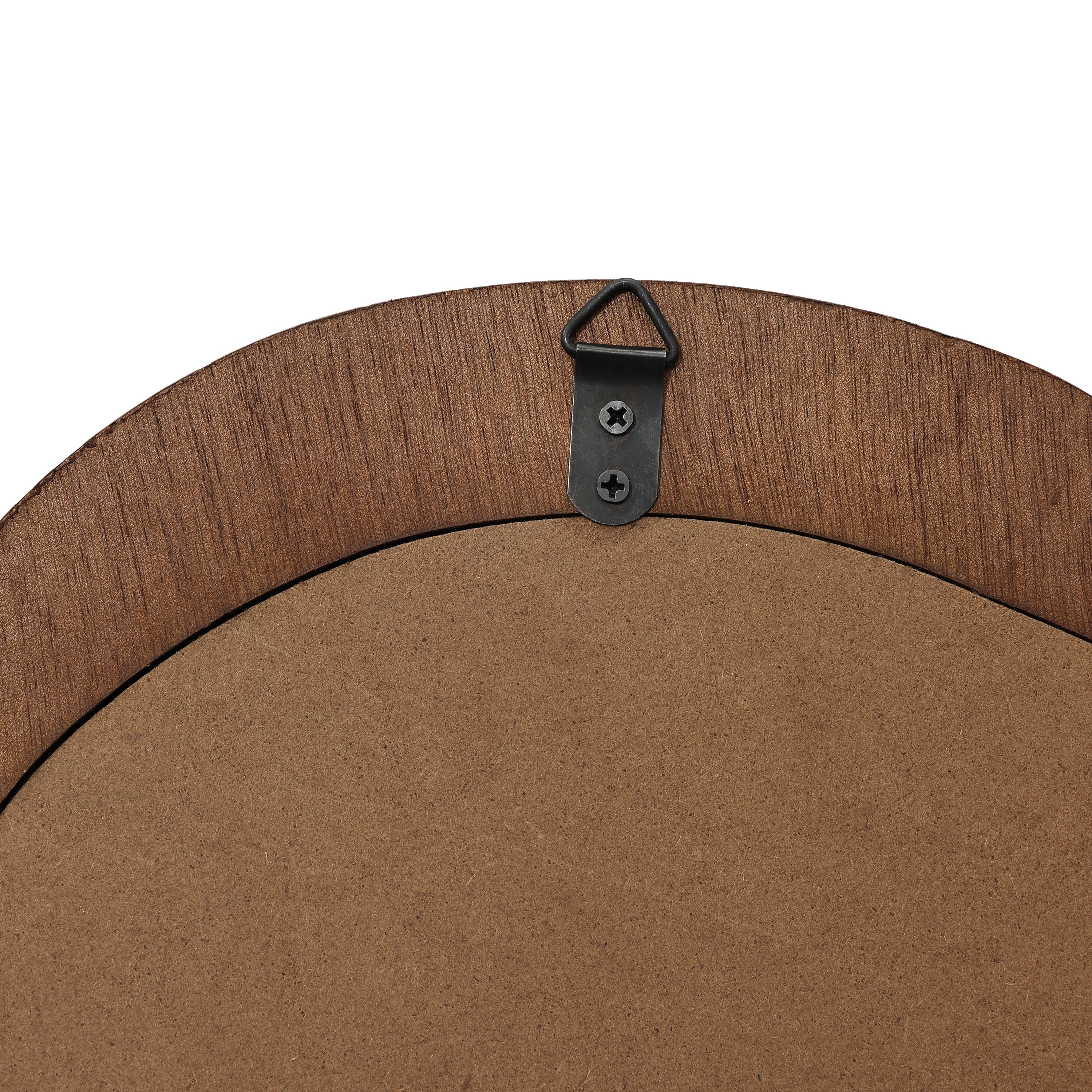 Wandspiegel mit organischer Form und braunem Holzrahmen