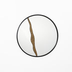 Runder Metall-Wandspiegel mit Goldcrack-Design – Moderner Deko-Spiegel für Wohnzimmer