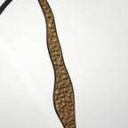 Runder Metall-Wandspiegel mit Goldcrack-Design – Moderner Deko-Spiegel für Wohnzimmer