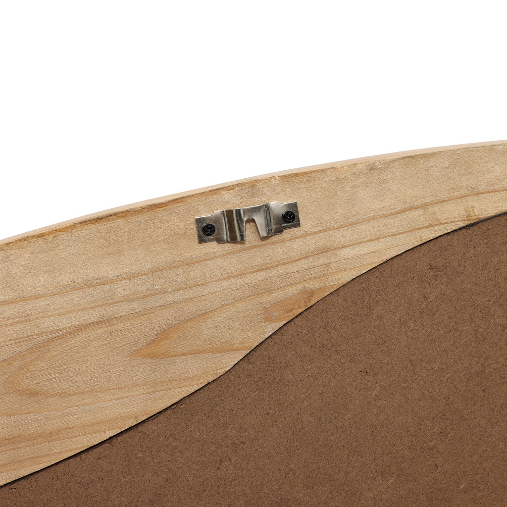 Flow Wandspiegel mit Holzrahmen in organischer Form