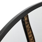 Runder Metall-Wandspiegel mit Goldcrack-Design – Moderner Deko-Spiegel für Wohnzimmer