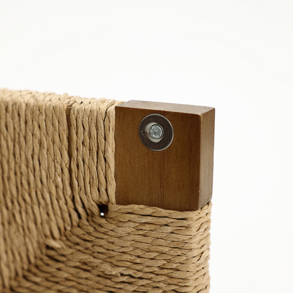 Hängendes Wandregal mit Jutegeflecht-Türen – 107 cm