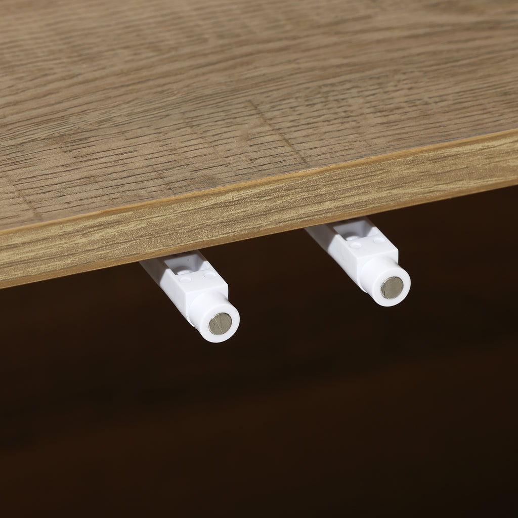 Mid-Century TV-Lowboard 140 cm mit Stauraum und Front mit Jutegeflecht