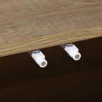 Mid-Century TV-Lowboard 140 cm mit Stauraum und Front mit Jutegeflecht