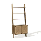 Regal im Vintage-Naturstil aus Holz – Aufbewahrungsregal mit 2 Türen und Flecht-Front