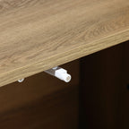 Regal im Vintage-Naturstil aus Holz – Aufbewahrungsregal mit 2 Türen und Flecht-Front