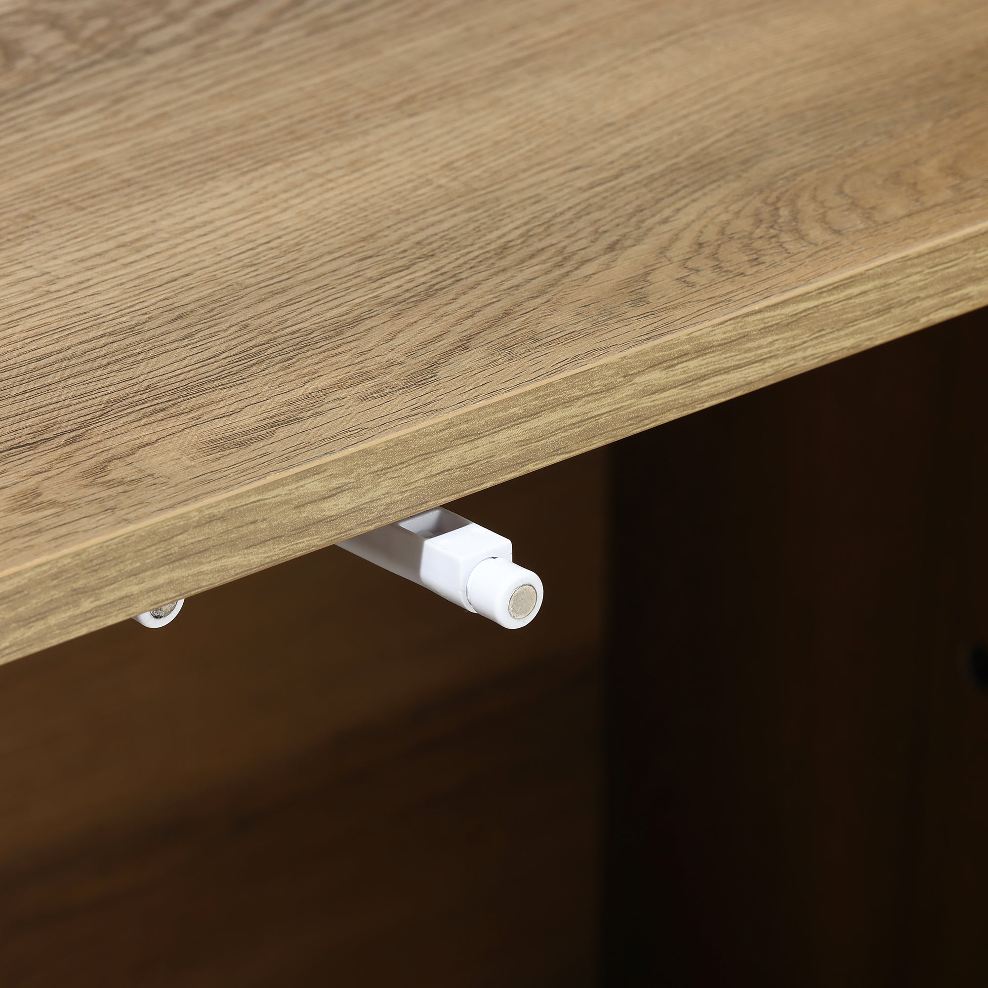 Regal im Vintage-Naturstil aus Holz – Aufbewahrungsregal mit 2 Türen und Flecht-Front