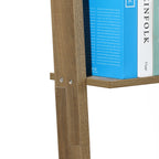 Regal im Vintage-Naturstil aus Holz – Aufbewahrungsregal mit 2 Türen und Flecht-Front