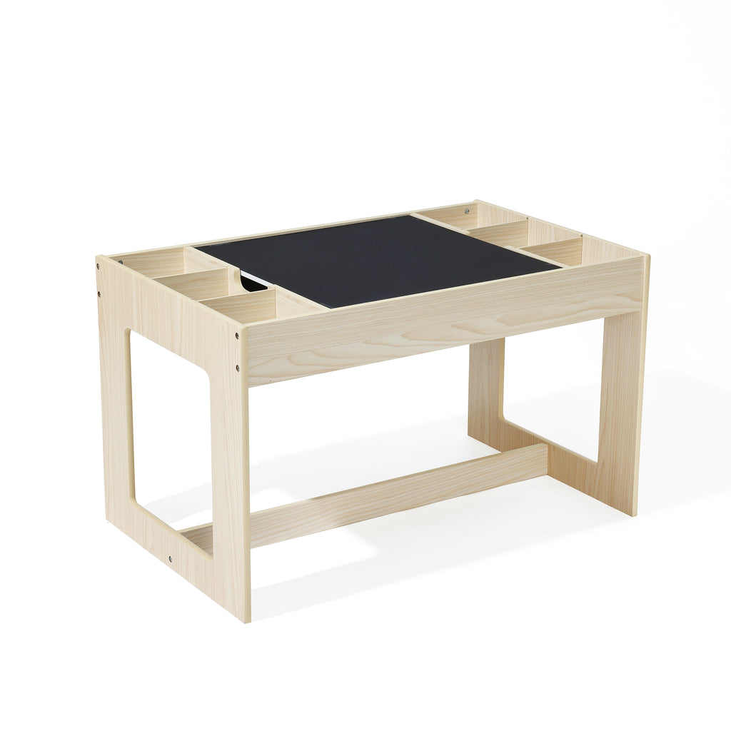 Kinder-Maltisch mit 2 Stühlen, doppelseitiger Tafel und Stauraum