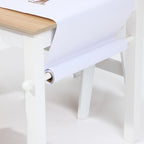 Kinder-Schreibtisch mit Bücherregal, 2 Stühlen und Papierrollenhalter, Weiß/Natur