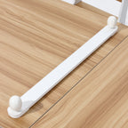 Kindertisch-Set mit 2 Stühlen, Papierrolle und Stauraum, Weiß/Natur