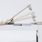 Kindertisch-Set mit 2 Stühlen, Papierrolle und Stauraum, Weiß/Natur