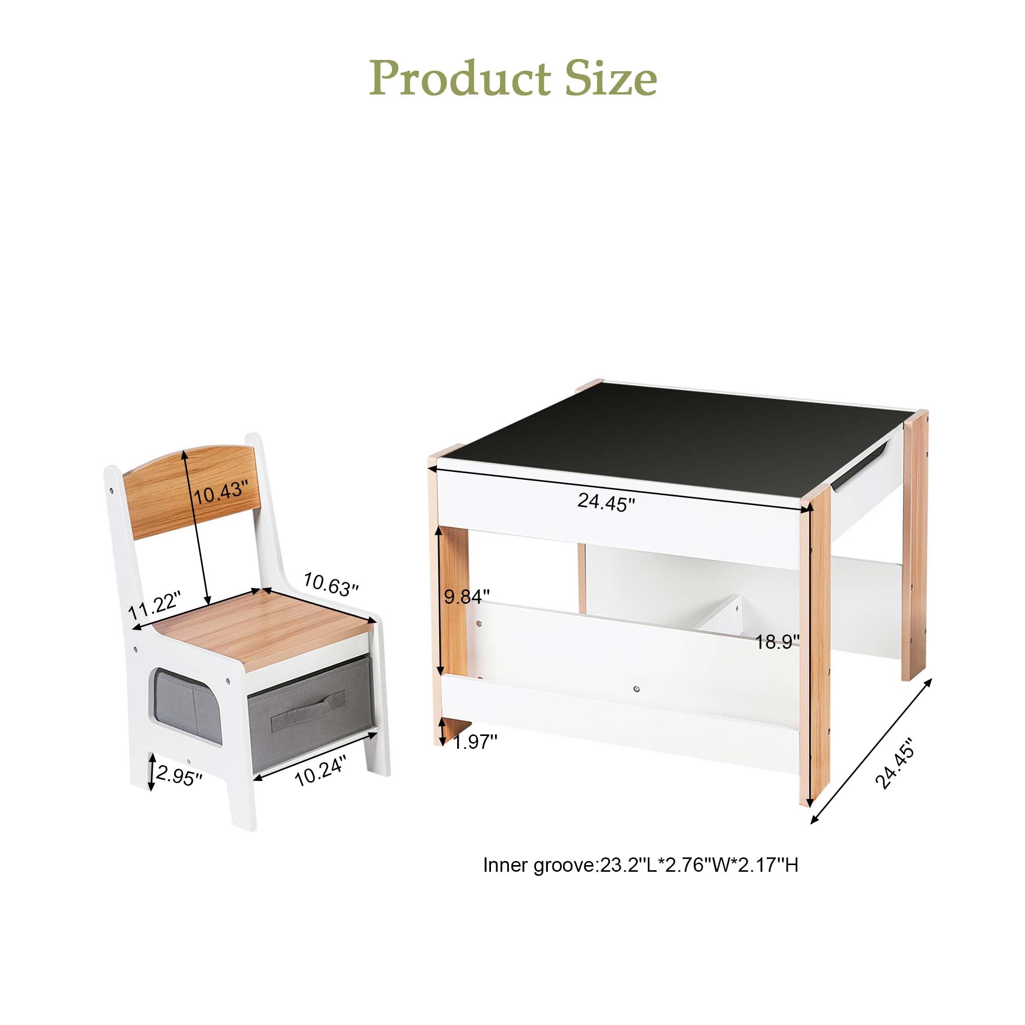 Kinder Tisch- und Stuhlset aus Holz, Weiß, Rechteckig